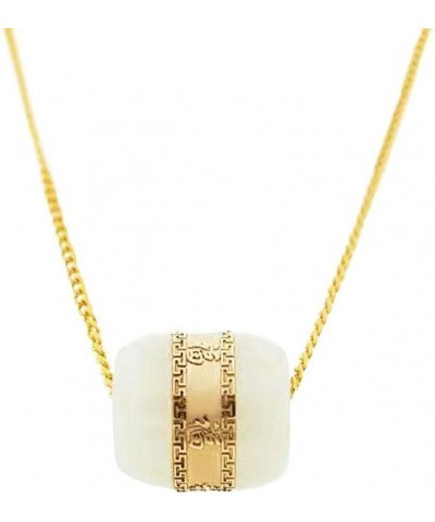 18K Yellow Gold and Hetian Jade Fortune Charm Pendant $177.32 Pendants