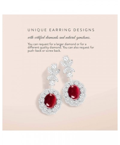 Natural and Certified Gemstone Drop Earrings in 14K Solid Gold | 0.64 Carat Earrings for Women 14K Rose Gold Ruby $294.80 Ear...