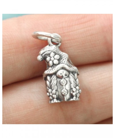 Unique Gnome Girl Pendant Charm In Real 925 Sterling Silver Goblin Dwarf Fairy Women Jewelry Xmas $11.19 Necklaces