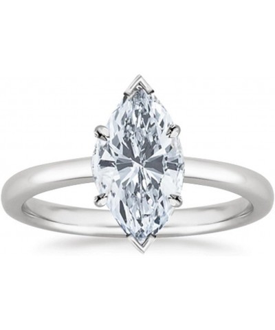 14K White Gold 3/4-5 Carat LAB GROWN Solitaire IGI CERTIFIED Diamond Engagement Ring (H-I Color VS2-SI1 Clarity) Ring Size 4 ...