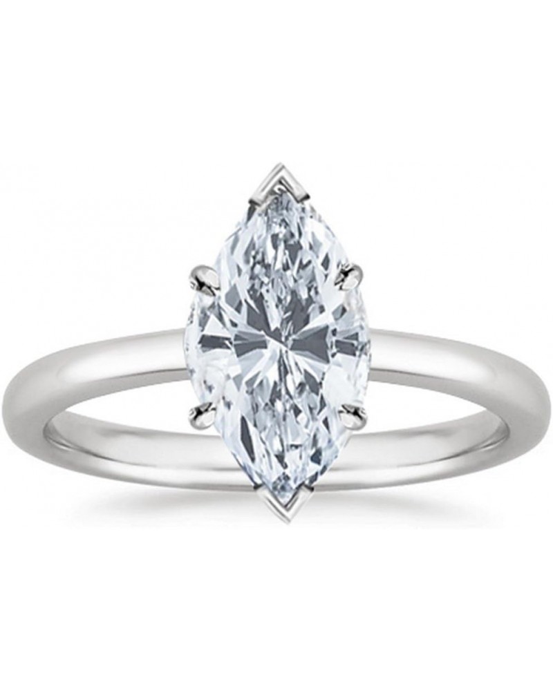 14K White Gold 3/4-5 Carat LAB GROWN Solitaire IGI CERTIFIED Diamond Engagement Ring (H-I Color VS2-SI1 Clarity) Ring Size 4 ...