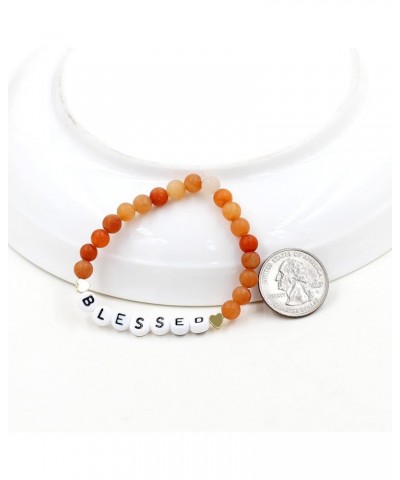 Faith Brave Love Inspirational Bracelets, Natural Matte Aventurine Beads Bracelet 17cm/6.7inch BLESSED-red $8.99 Bracelets