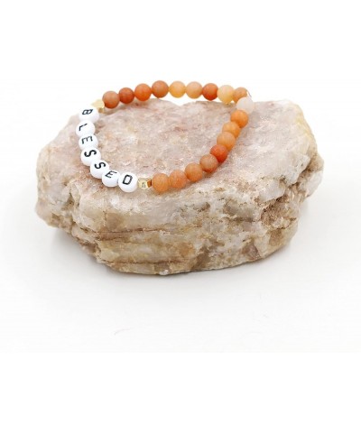 Faith Brave Love Inspirational Bracelets, Natural Matte Aventurine Beads Bracelet 17cm/6.7inch BLESSED-red $8.99 Bracelets