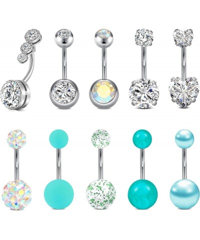 Belly Button Ring Belly Rings for Women Belly Button Piercing Stainless Steel Belly Button Rings Belly Navel Rings Piercing J...