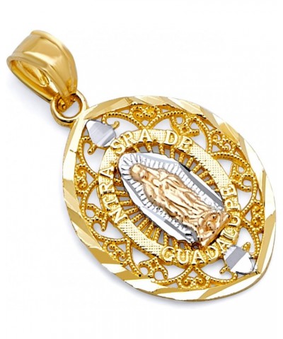 14k REAL Tri Color Gold Religious Our Lady of Guadalupe Charm Pendant $33.48 Pendants