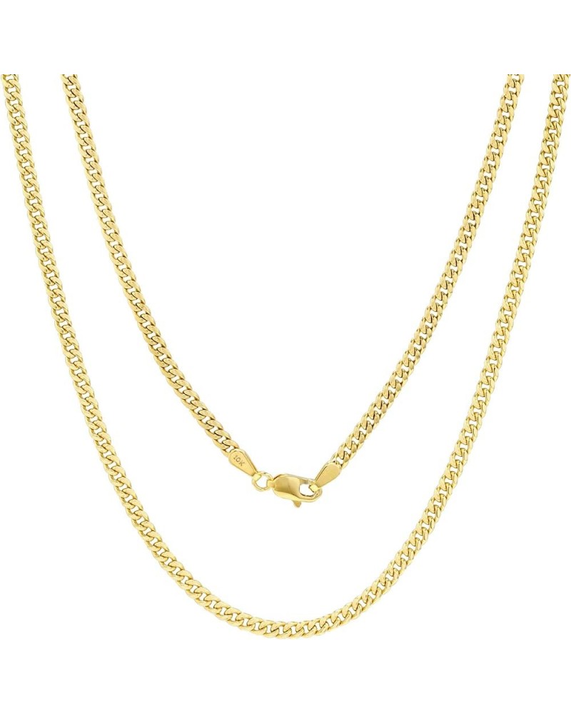 10k Yellow Gold 3mm Miami Cuban Link Chain Pendant Necklace, Mens Womens Jewelry 16" 18" 20" 22" 24" 26" 28" 30 26 $156.09 Ne...