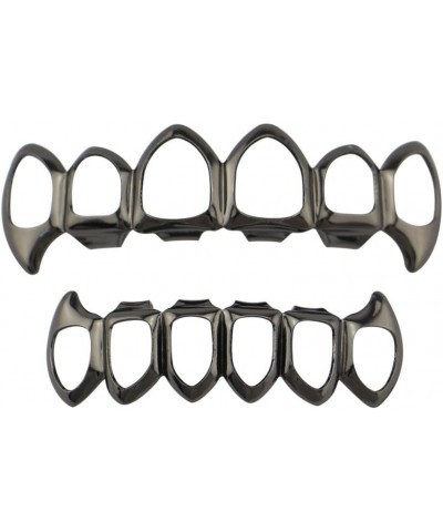 Open Face Grills 6 Teeth Grillz Top and Bottom Set Hip Hop for Your Teeth Gun Black $7.50 Body Jewelry