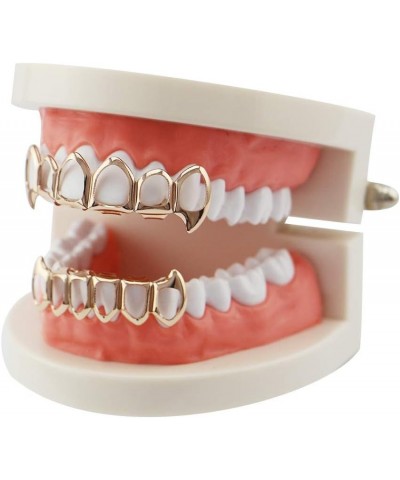 Open Face Grills 6 Teeth Grillz Top and Bottom Set Hip Hop for Your Teeth Gun Black $7.50 Body Jewelry