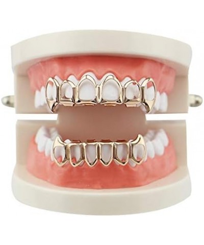 Open Face Grills 6 Teeth Grillz Top and Bottom Set Hip Hop for Your Teeth Gun Black $7.50 Body Jewelry