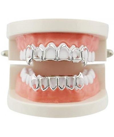 Open Face Grills 6 Teeth Grillz Top and Bottom Set Hip Hop for Your Teeth Gun Black $7.50 Body Jewelry