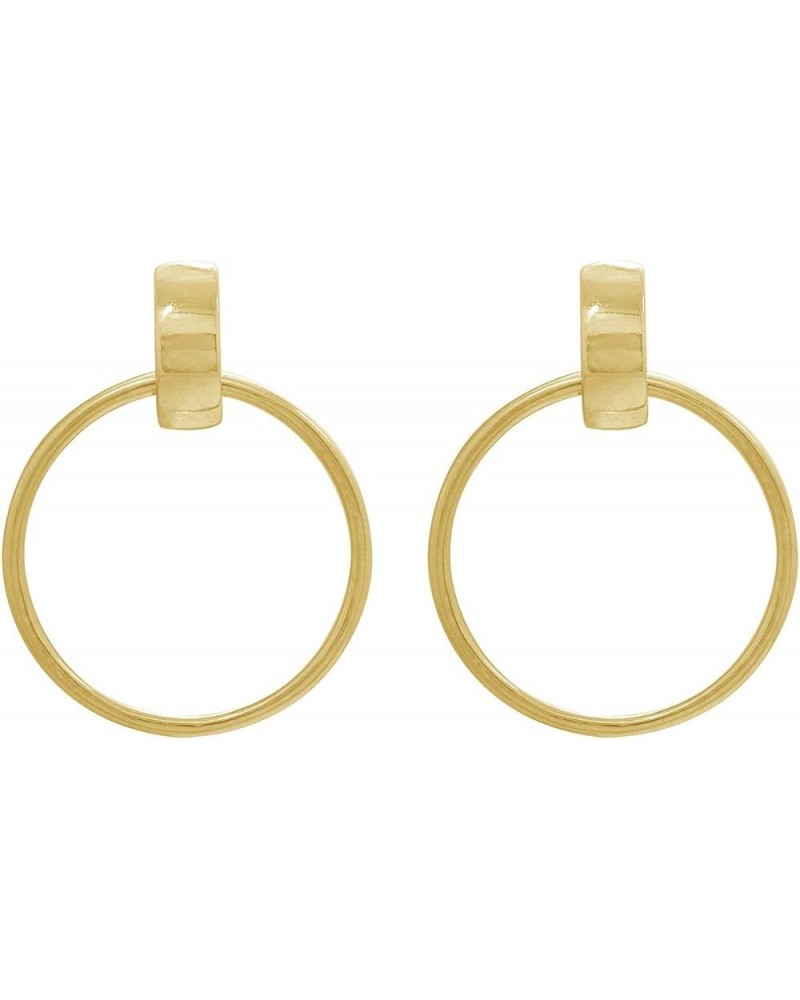 14K Yellow Gold or Platinum Clad Sterling Silver Dainty Cubic Zirconia Whimsical Stud Earrings Hoop Studs $10.40 Earrings