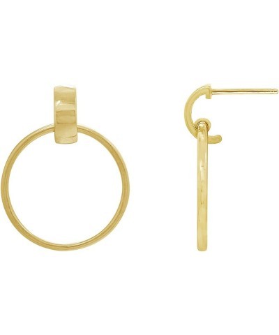 14K Yellow Gold or Platinum Clad Sterling Silver Dainty Cubic Zirconia Whimsical Stud Earrings Hoop Studs $10.40 Earrings