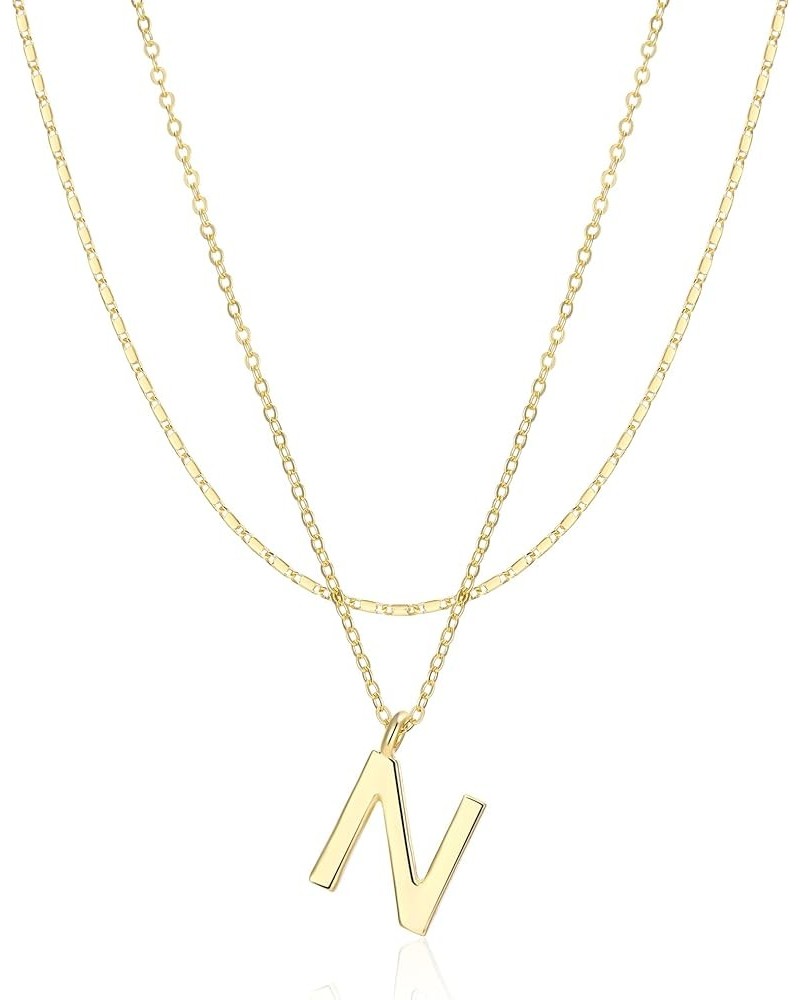 Gold Layered Initial Necklaces for Women Trendy, Dainty 14K Gold Plated Letter Pendant Necklace Initial Choker Chain Necklace...