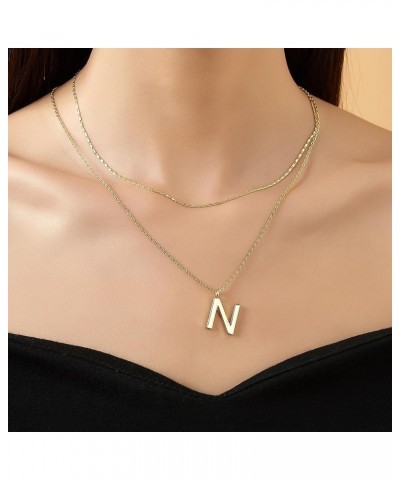 Gold Layered Initial Necklaces for Women Trendy, Dainty 14K Gold Plated Letter Pendant Necklace Initial Choker Chain Necklace...