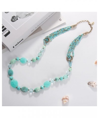 Long Beaded Necklace for Women Handmade Fashion Costume Chain Jewelry Gift 349 $10.83 Necklaces