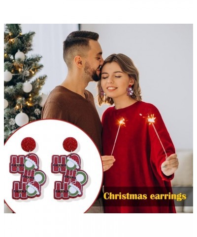 Cute Christmas Earrings for Women Christmas Tree Cake Earrings Zircon Christmas Tree Earrings Christmas Light Earrings Stocki...