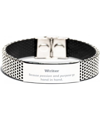 Appropriate Writer Gifts, Stainless Steel Bracelet for Writer, Writer: Because passion and purpose go hand in hand, Badass Bi...