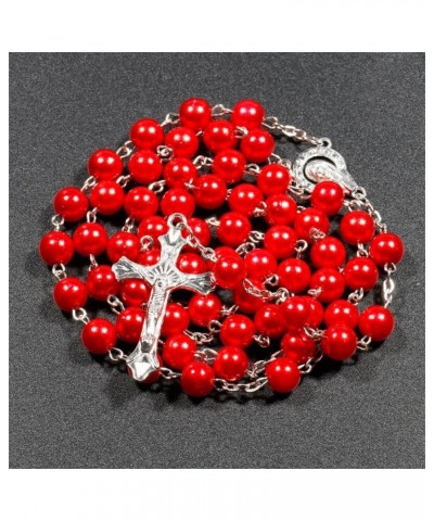 Rosary Bead Catholic Necklace First Communion Gifts Catholic Red $7.53 Necklaces