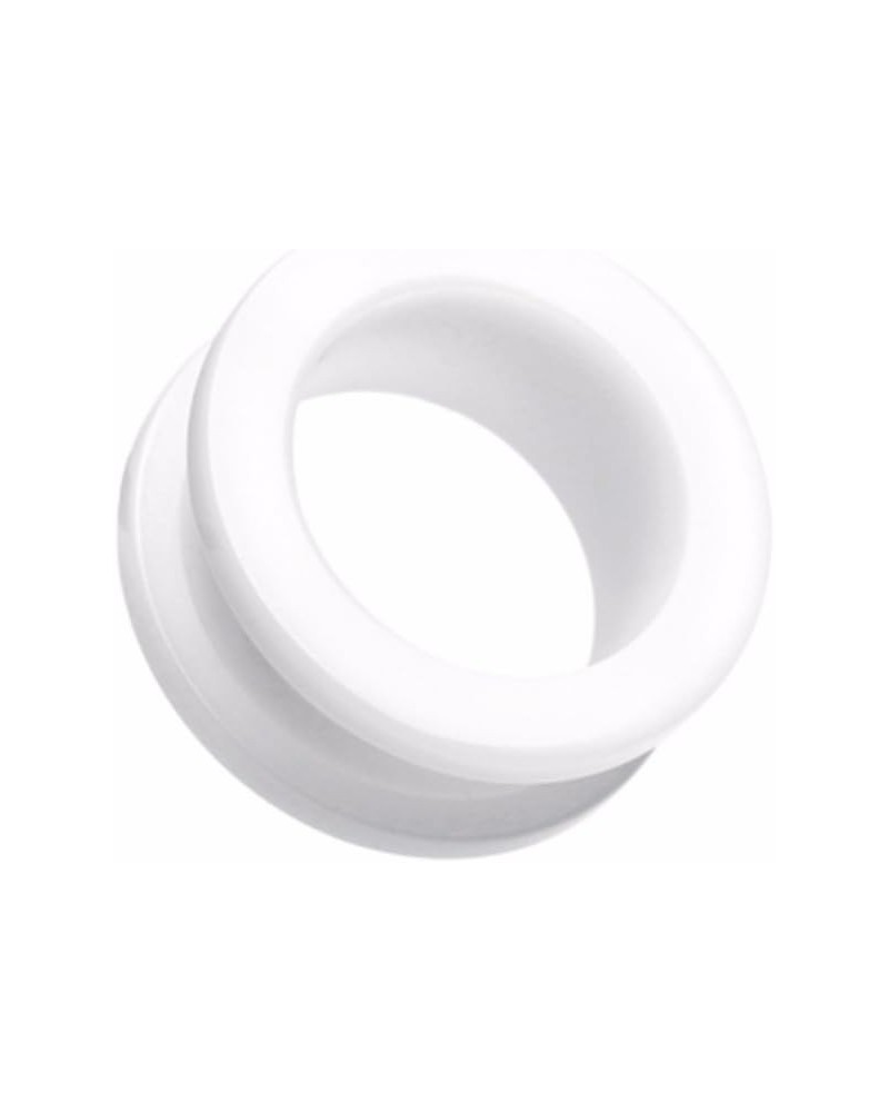 Basic Acrylic Screw-Fit WildKlass Ear Gauge Tunnel Plug (Sold as Pairs) 6 GA White $11.12 Body Jewelry