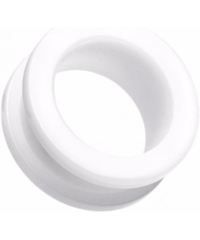 Basic Acrylic Screw-Fit WildKlass Ear Gauge Tunnel Plug (Sold as Pairs) 6 GA White $11.12 Body Jewelry