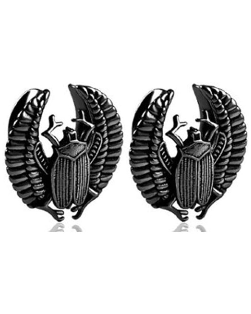 Winged Scarab Beetle Saddle Spreader Ear Plug Ear Gauge 19mm- 3/4 inch Black $7.64 Body Jewelry