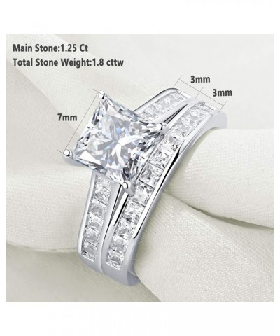 Newshe 1.8Ct Wedding Rings for Women Engagement Ring Set and 925 Sterling Silver Wedding Band White Cz Size 7 $36.20 Sets