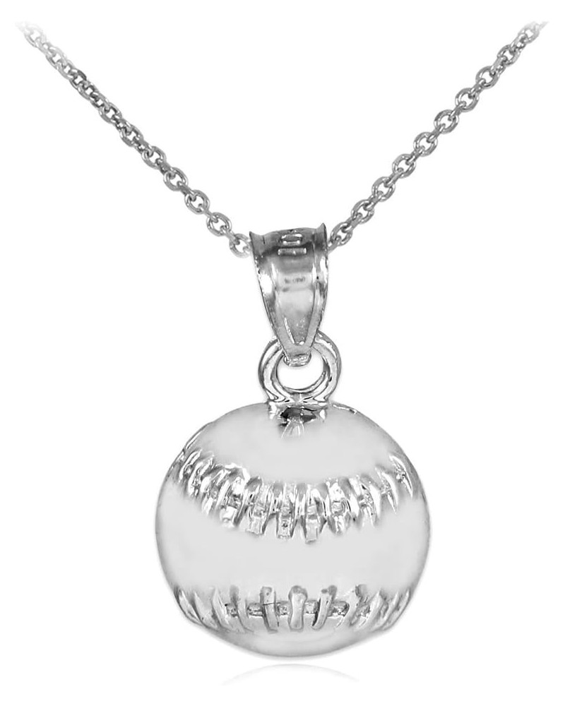 Sports Charms Baseball/Softball Sterling Silver Pendant Necklace 16 Inches $20.87 Necklaces