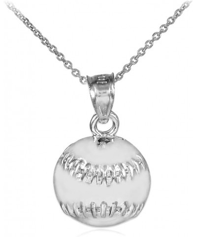 Sports Charms Baseball/Softball Sterling Silver Pendant Necklace 16 Inches $20.87 Necklaces