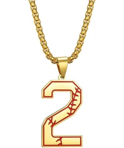 Inspiration Baseball Jersey Number 0-9 Necklace Silver/Gold/Black Stainless Steel Charms Number Pendant for Women Men Gold-2 ...