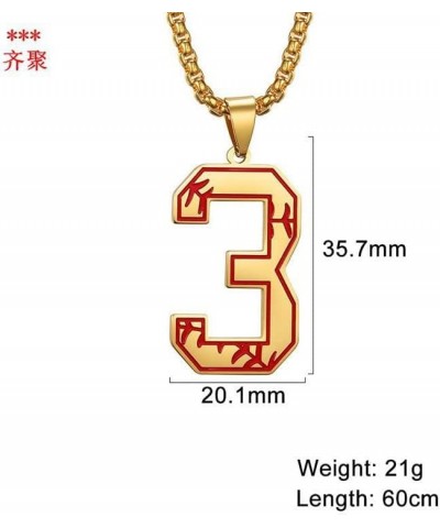 Inspiration Baseball Jersey Number 0-9 Necklace Silver/Gold/Black Stainless Steel Charms Number Pendant for Women Men Gold-2 ...