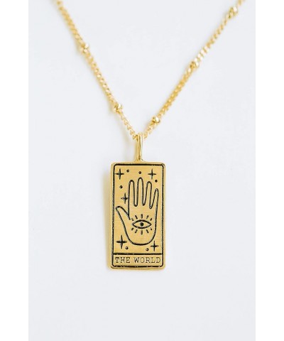 Tarot Card Fortune Pendant Charm Necklace For Women Star World Sun Moon Heart Wisdom Strength Fortune The World Gold $10.43 N...