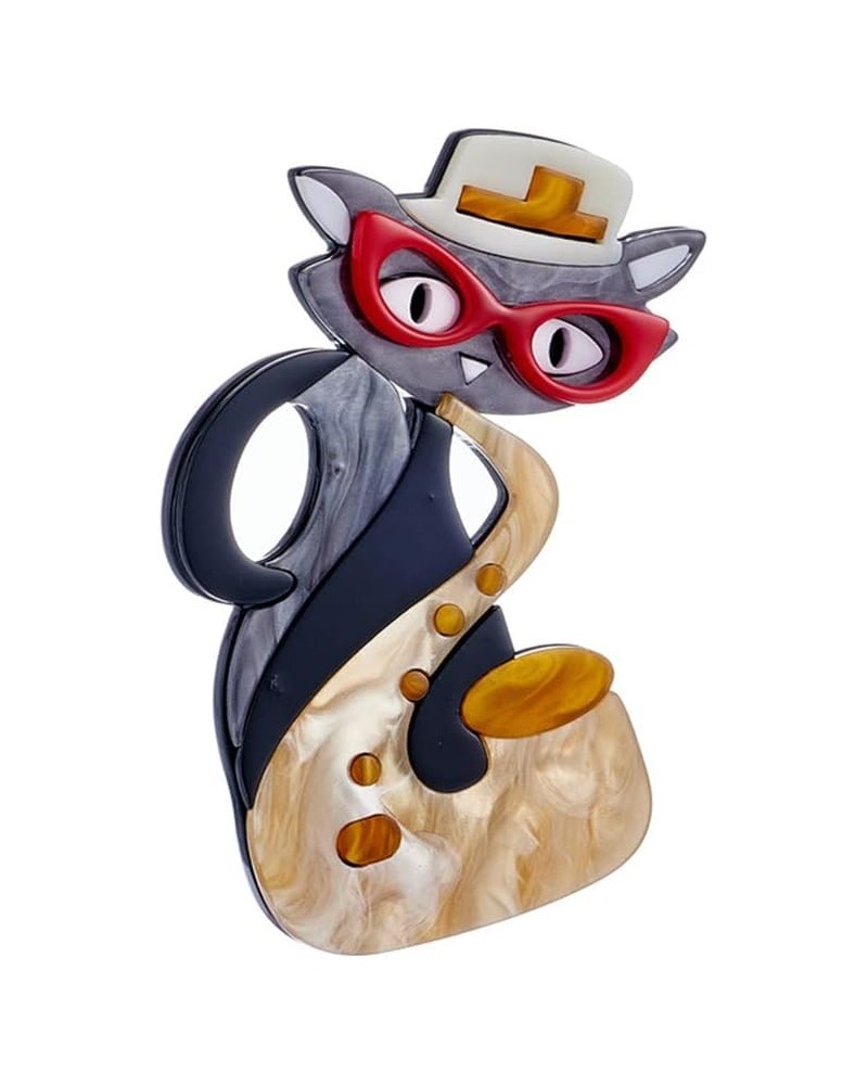 Funny Cat Sachs Animal Hat Acrylic Brooch Pin for Women Teen Girls Clothing Brooches Lapel Pins Cute Badge Cartoon Kitten Jew...