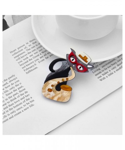 Funny Cat Sachs Animal Hat Acrylic Brooch Pin for Women Teen Girls Clothing Brooches Lapel Pins Cute Badge Cartoon Kitten Jew...