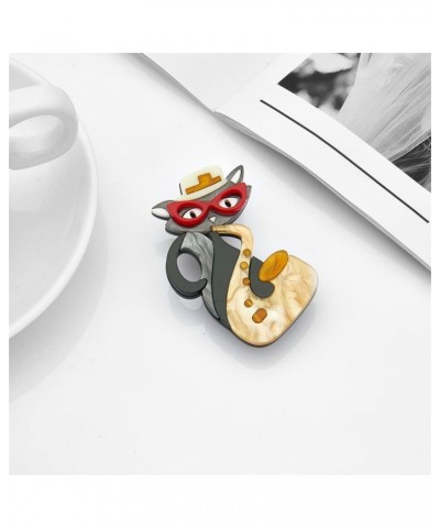 Funny Cat Sachs Animal Hat Acrylic Brooch Pin for Women Teen Girls Clothing Brooches Lapel Pins Cute Badge Cartoon Kitten Jew...