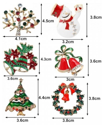 Christmas Brooch, Christmas Brooch Rhinestone Festive Christmas Tree Bell Wreath Snowman Shape Clothes Jewelry New Year Gift ...