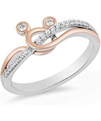 14K Two Tone Gold Plated 925 Sterling Sliver Round Cut D/VVS1 Diamond Mickey Mouse Cocktail Wedding Ring For Women's $35.88 R...