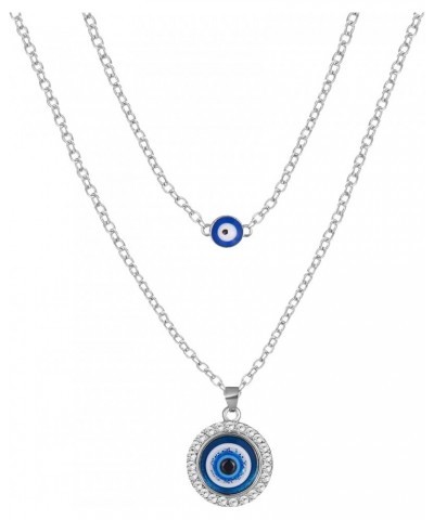 Evil Eye Necklace for Women Men Turkish Blue Eye Bead Necklace Glass Eye Leather Rope Protect Lucky Evil Eye Jewelry for Wome...