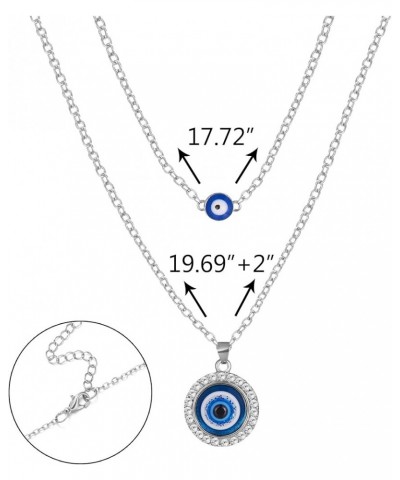 Evil Eye Necklace for Women Men Turkish Blue Eye Bead Necklace Glass Eye Leather Rope Protect Lucky Evil Eye Jewelry for Wome...