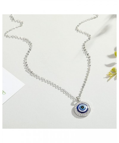 Evil Eye Necklace for Women Men Turkish Blue Eye Bead Necklace Glass Eye Leather Rope Protect Lucky Evil Eye Jewelry for Wome...