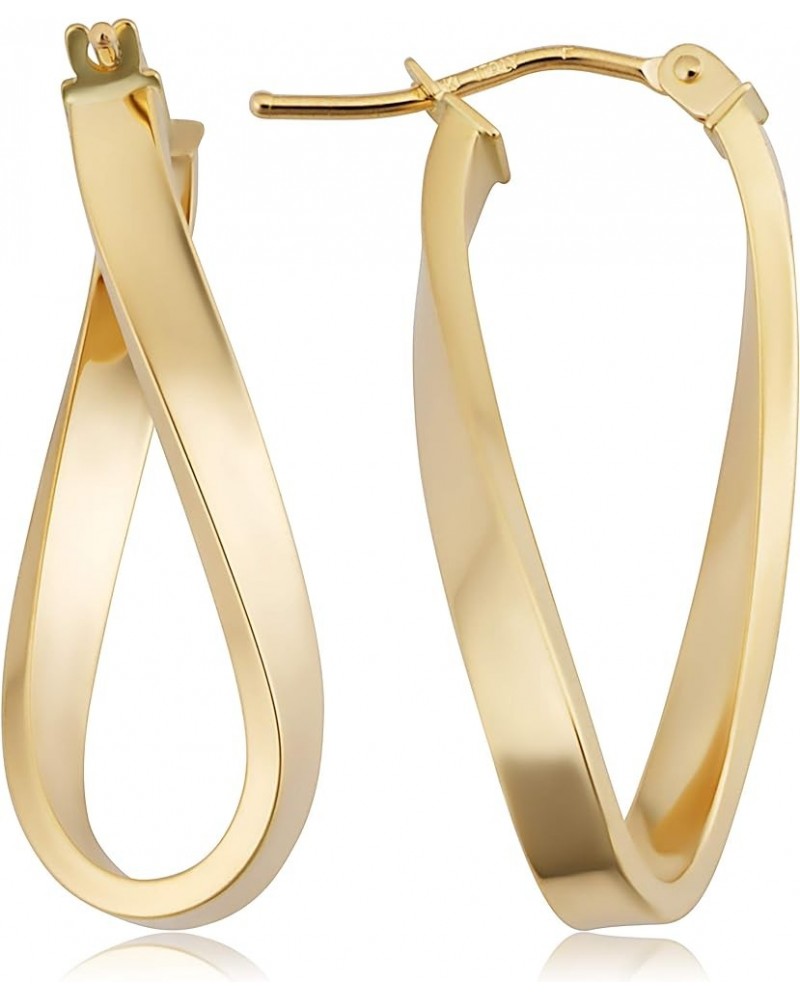 10k Yellow or Rose Gold Polished Finish Twist Oval Hoop Earrings for Women (1 inch) Yellow $46.25 Earrings