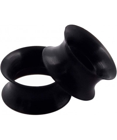 1/2/9 Pairs Black Thin Silicone Flexible Ear Skin Hollow Tunnels Plugs Piercing 8g-1 inch 1 pair 1/2"(12mm) $9.53 Body Jewelry