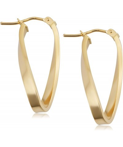 10k Yellow or Rose Gold Polished Finish Twist Oval Hoop Earrings for Women (1 inch) Yellow $46.25 Earrings