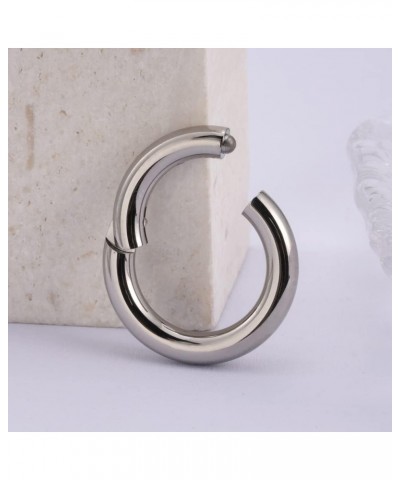 Large Gauge Hinged Hoop 6G 8G 10G 10mm 12mm 14mm 16mm - ASTM F136 Titanium Clicker for Septum, Lobe Stretching, Hypoallergeni...