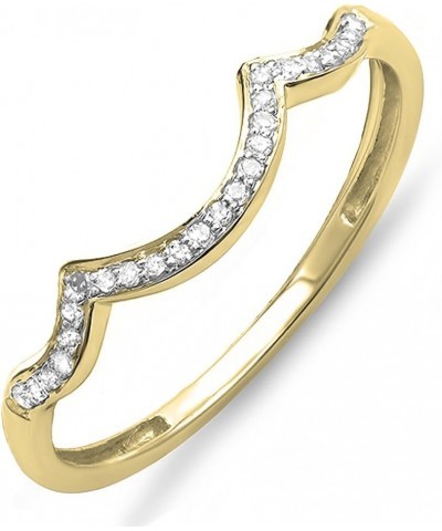 0.10 Carat (ctw) Round White Diamond Stackable Wedding Contour Band in 10K Gold 4 Yellow Gold $84.48 Bracelets