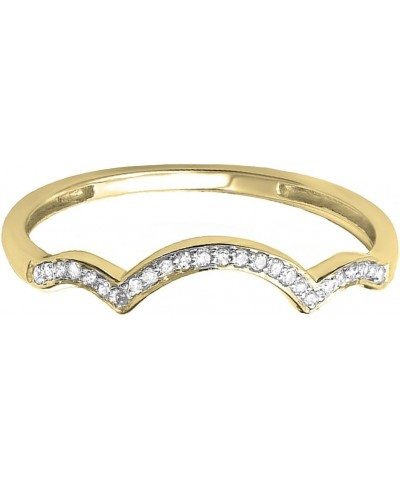 0.10 Carat (ctw) Round White Diamond Stackable Wedding Contour Band in 10K Gold 4 Yellow Gold $84.48 Bracelets