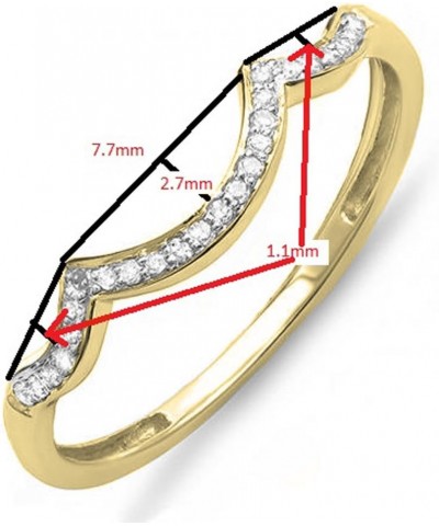 0.10 Carat (ctw) Round White Diamond Stackable Wedding Contour Band in 10K Gold 4 Yellow Gold $84.48 Bracelets