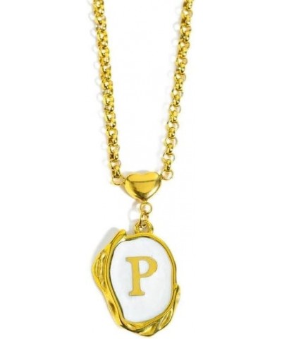 18K Gold Plated O-Chain Initial Women'S Necklaces Letter From A-Z Pendant Gold Initial Necklace Jewlery Gift For Girls Gole-P...