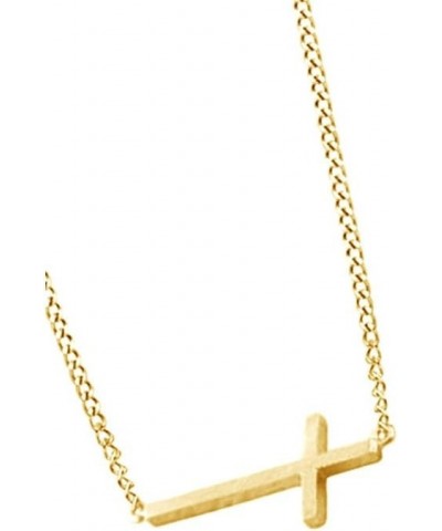 Jewel Zone US 14k Gold Over Sterling Silver Sideways Cross Fashion Chocker Necklace for Women yellow-gold-plated-silver $15.3...