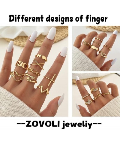 19-36 Pcs Gold Boho Knuckle Rings Set for Women Girls, Vintage Stackable Dainty Joint Finger Gold Jewelry Set with Love Pearl...