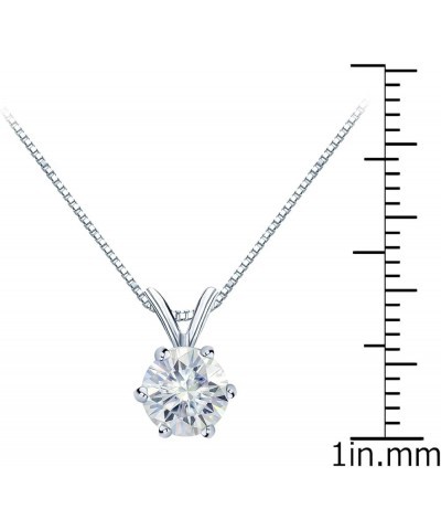 1/2 to 3 1/2 Carat Moissanite Round Solitaire Pendant Necklace in 14k Gold (J-K, cttw) 6-Prong 16 to 18 Inch Adjustable Chain...